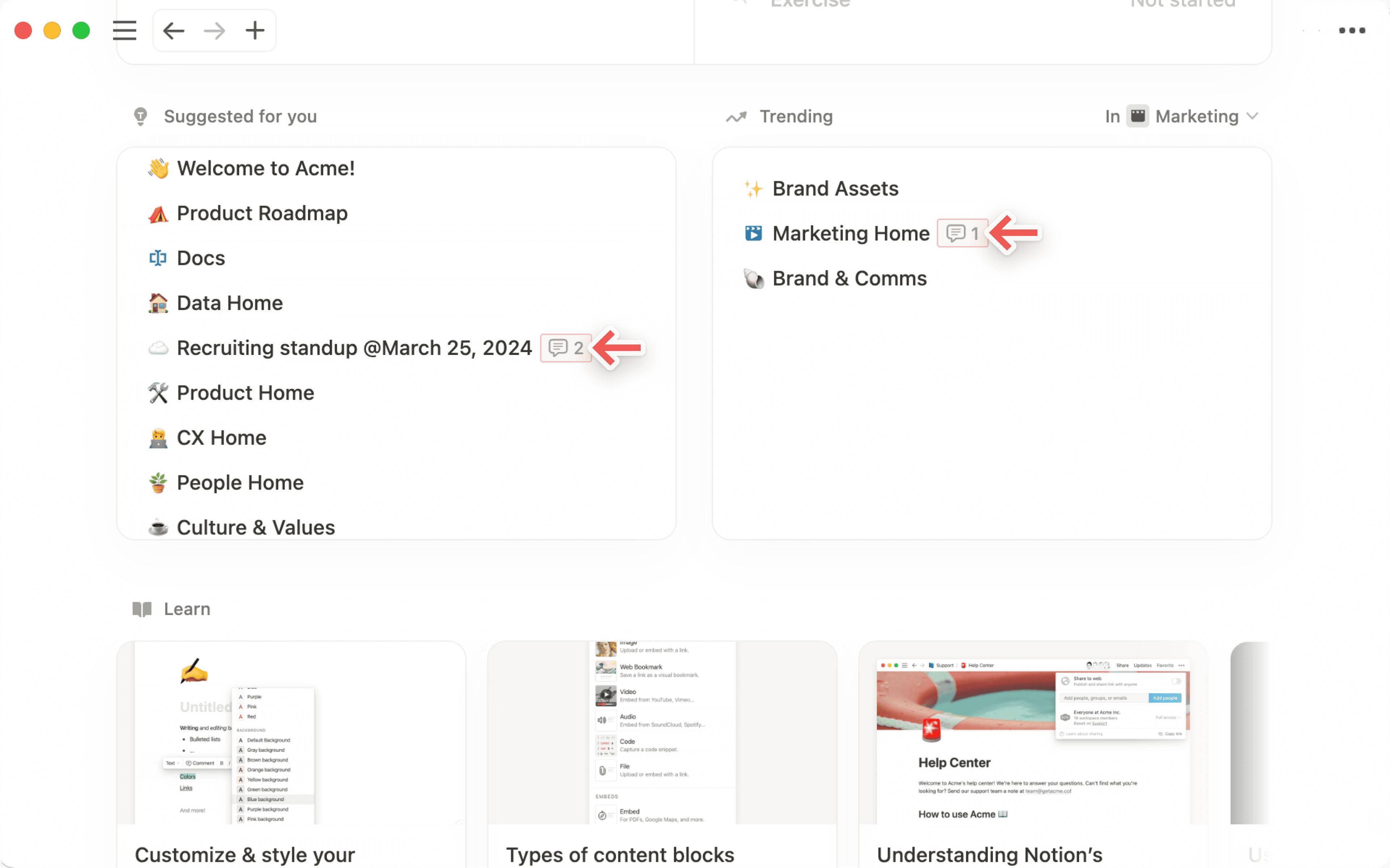 Comments - DB comment in home