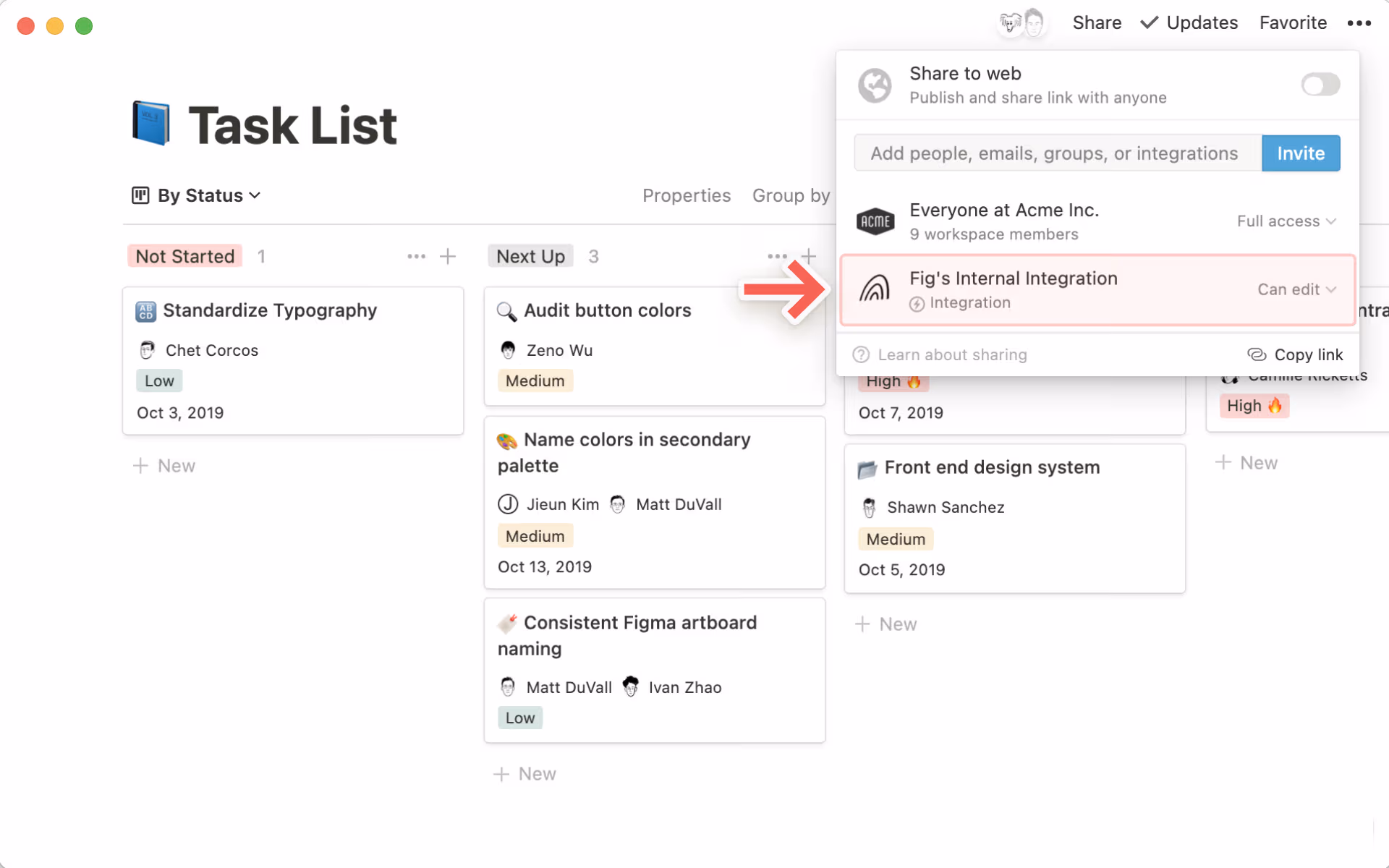 Add & manage integrations - integration menu